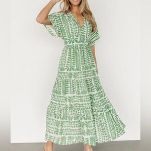 Baevely Green Patterned Maxi Dress